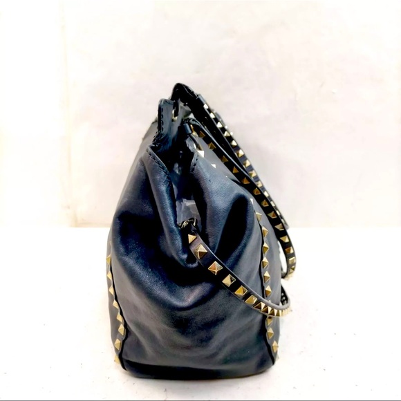 AUTH Valentino Garavani Black Medium Rockstud Tote - Picture 5 of 11